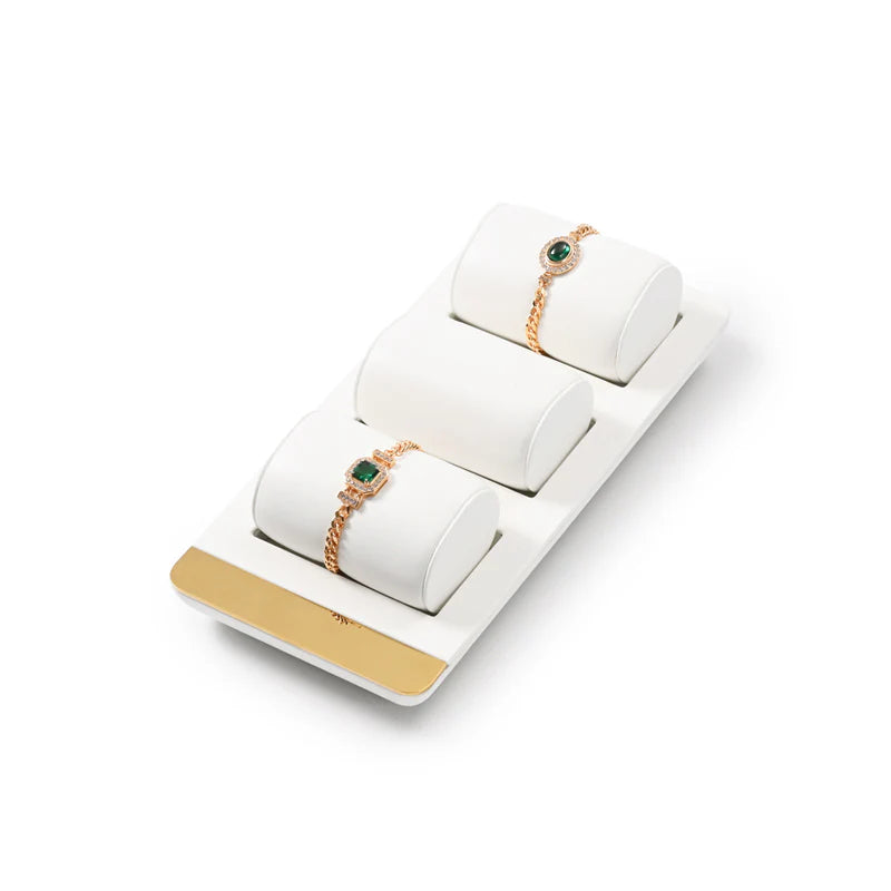 White PU Leather Jewelry Display Set