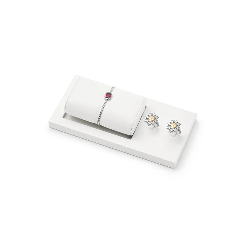 White PU Leather Jewelry Display Set
