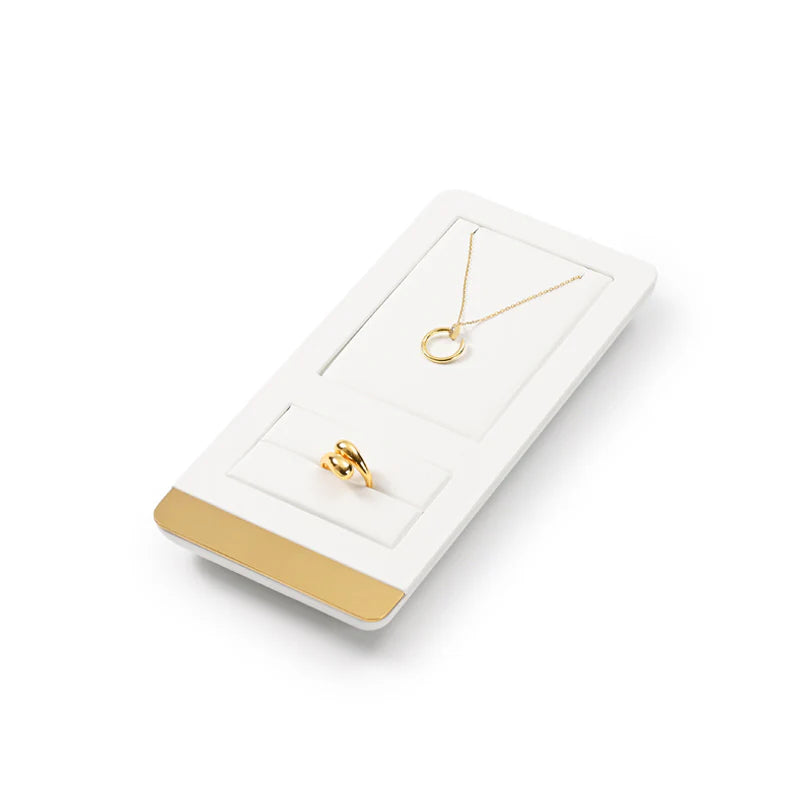 White PU Leather Jewelry Display Set