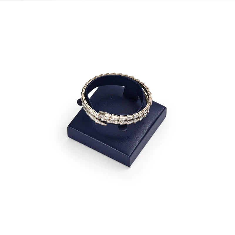 Blue PU Leather Jewelry Display Set