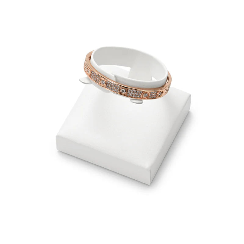 White PU Leather Jewelry Display Set