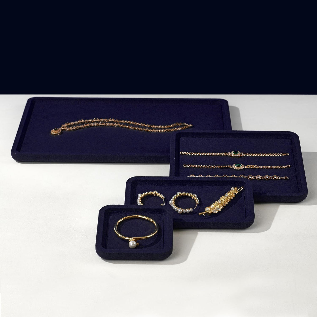 Microfiber Stackable Jewelry Display Tray