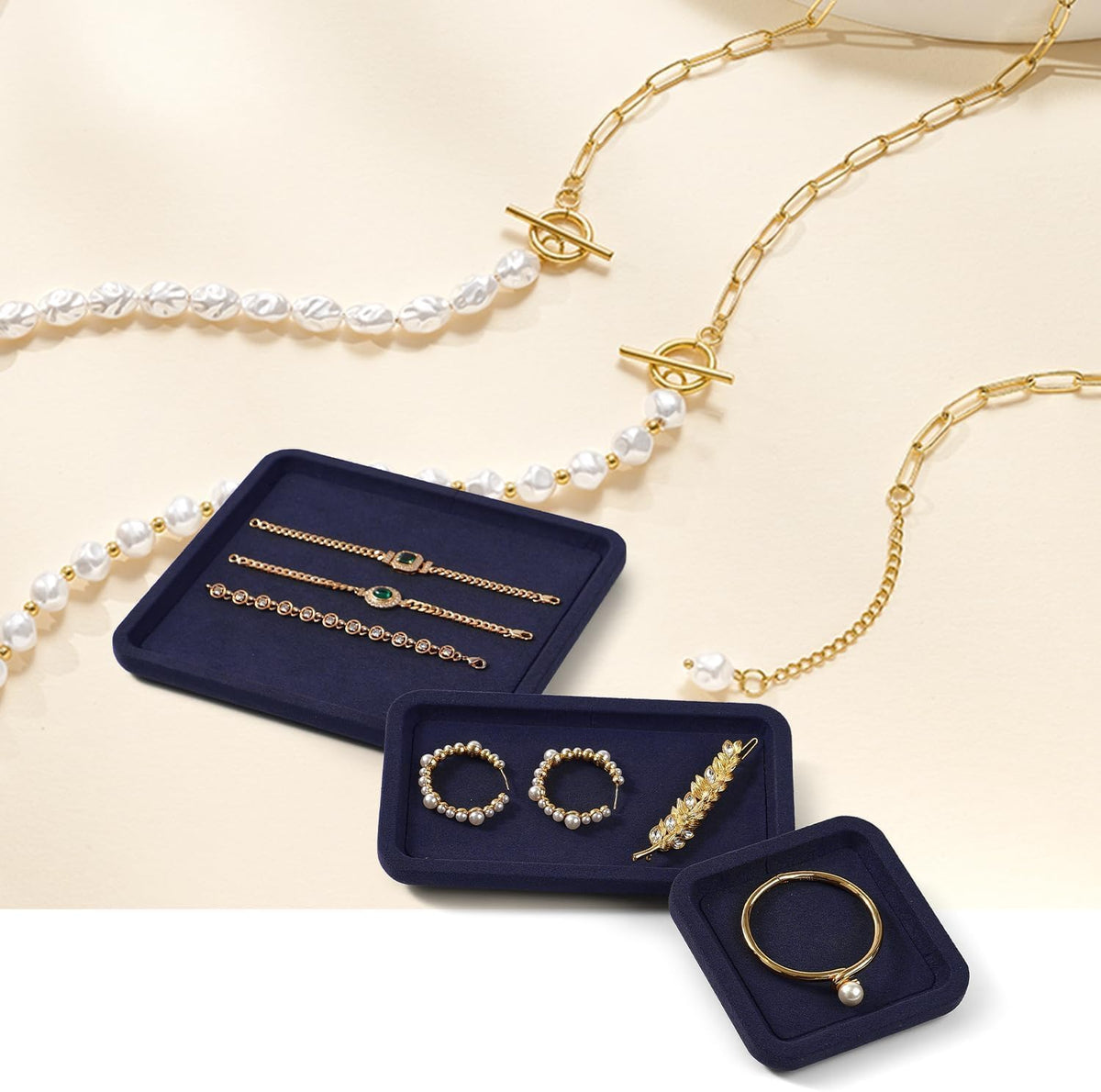 Microfiber Stackable Jewelry Display Tray