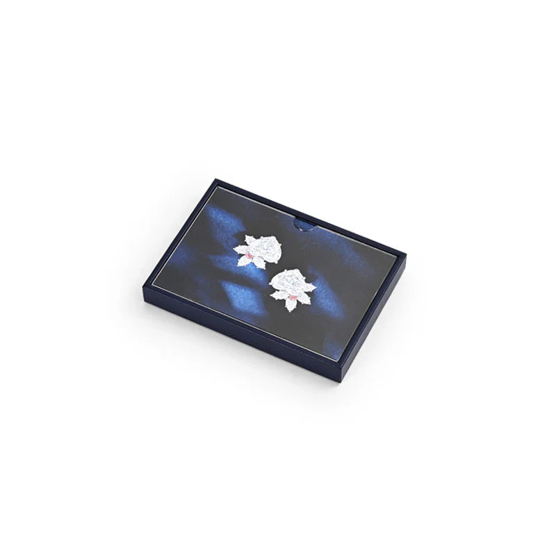 Blue PU Leather Jewelry Display Set
