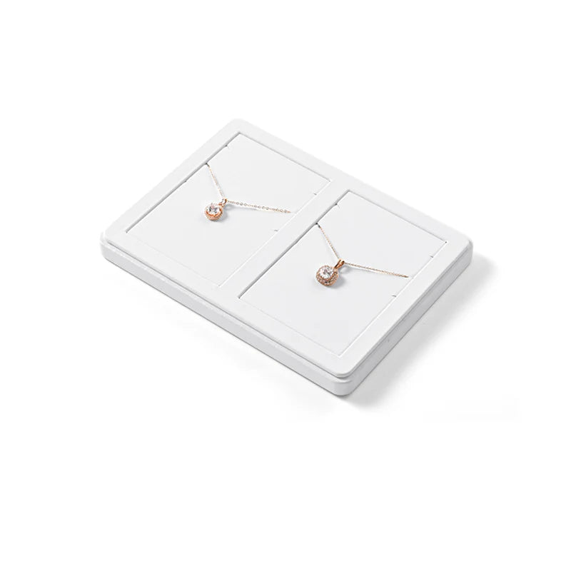 White PU Leather Jewelry Display Set