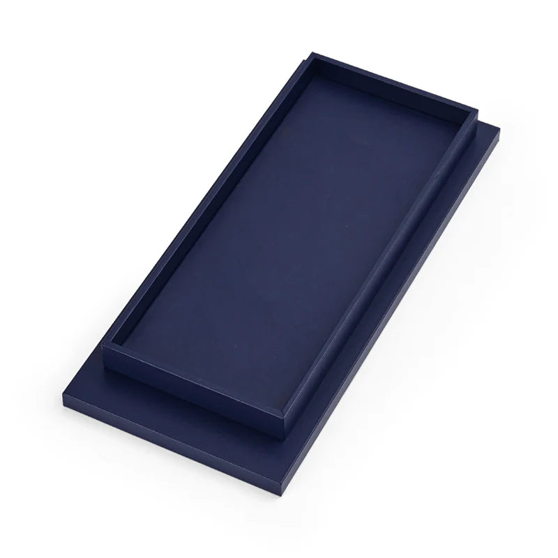 Blue PU Leather Jewelry Display Set