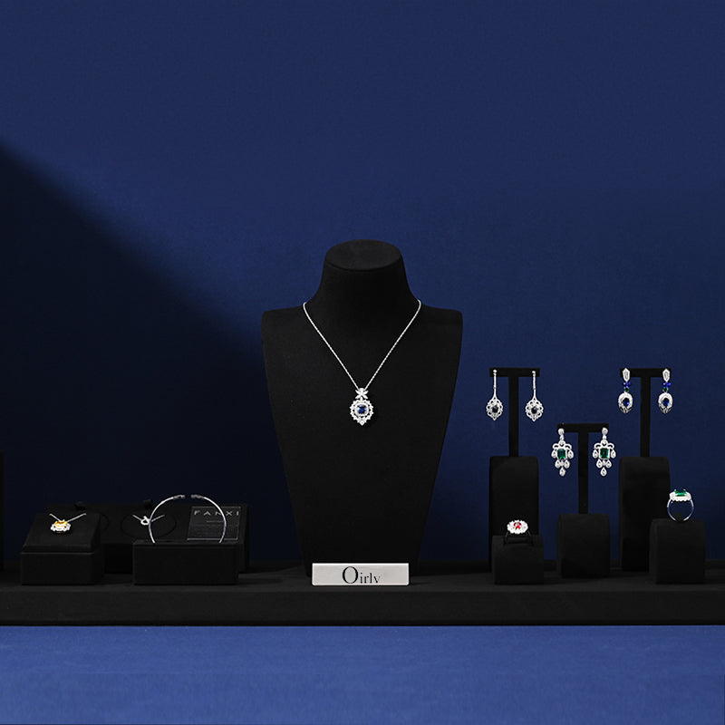 Black Microfiber Jewelry Display Set