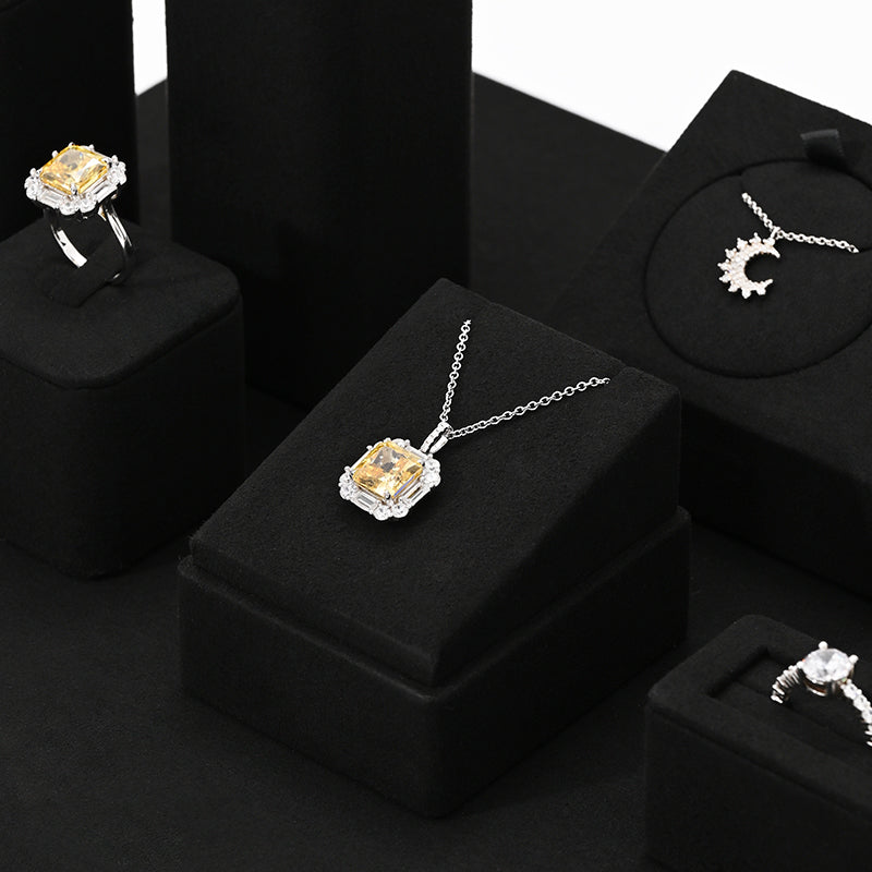 Black Microfiber Jewelry Display Set