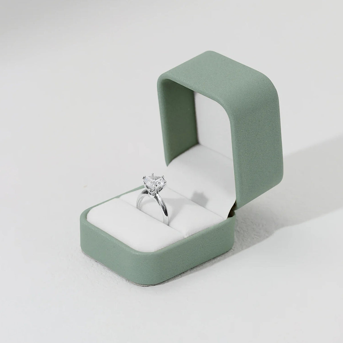 Green PU Leather Velvet Jewelry Box