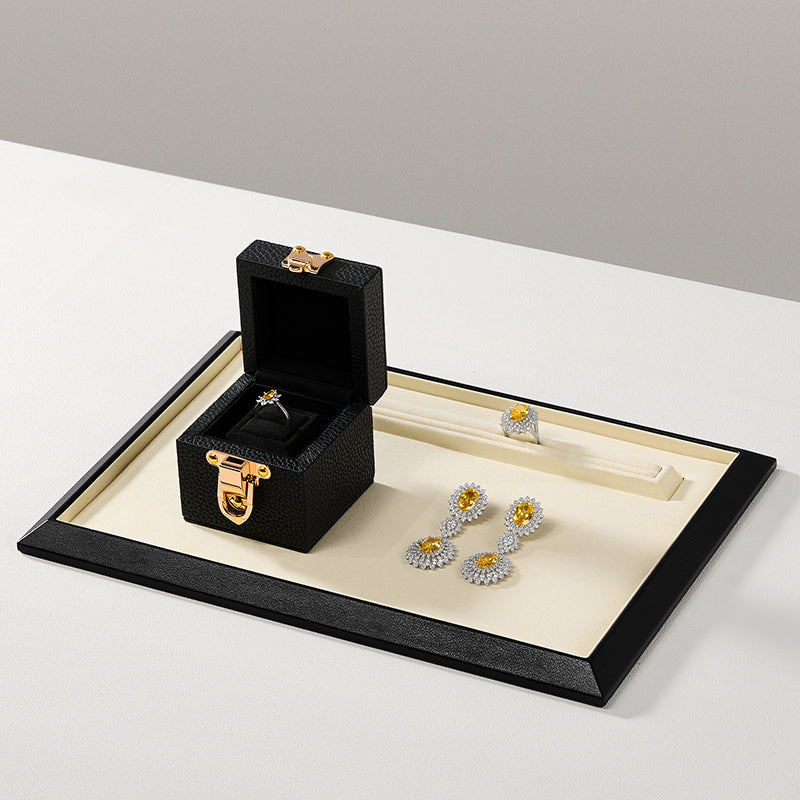 PU Leather Microfiber Jewelry Tray