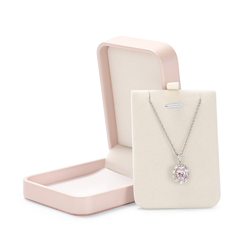 Pink PU Leather Microfiber Jewelry Box