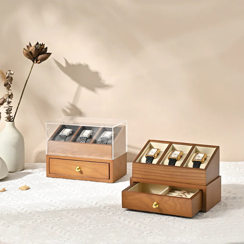 Microfiber Wooden Watch Case