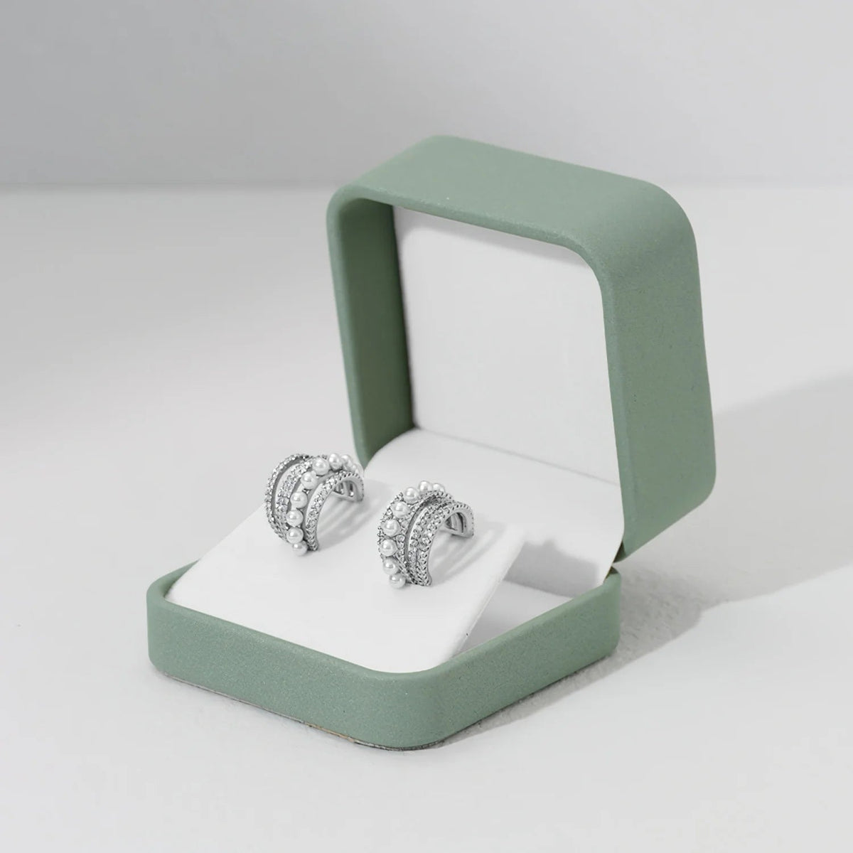 Green PU Leather Velvet Jewelry Box