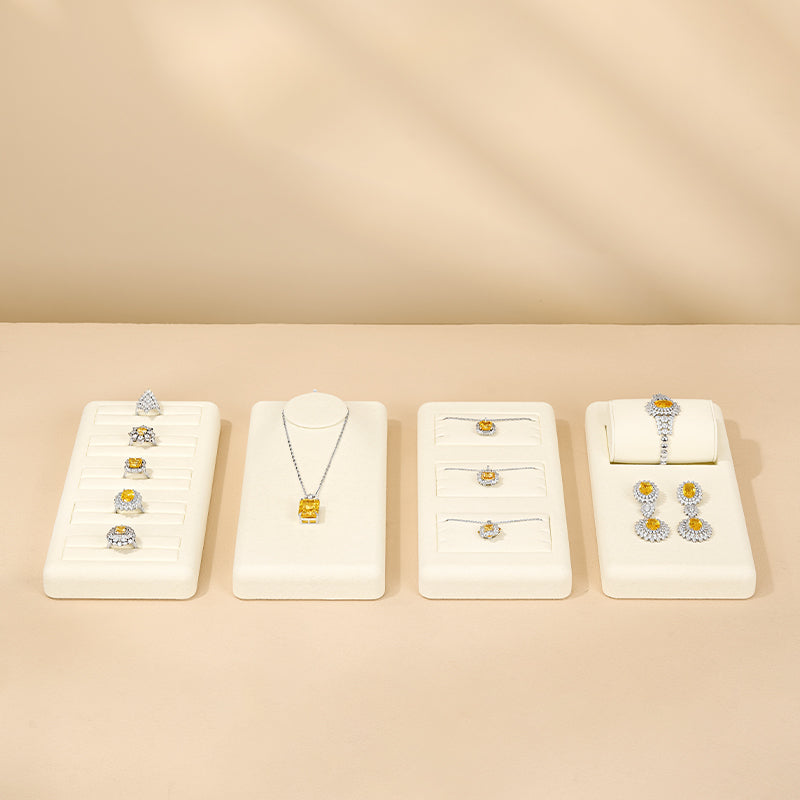Beige Microfiber Jewelry Tray