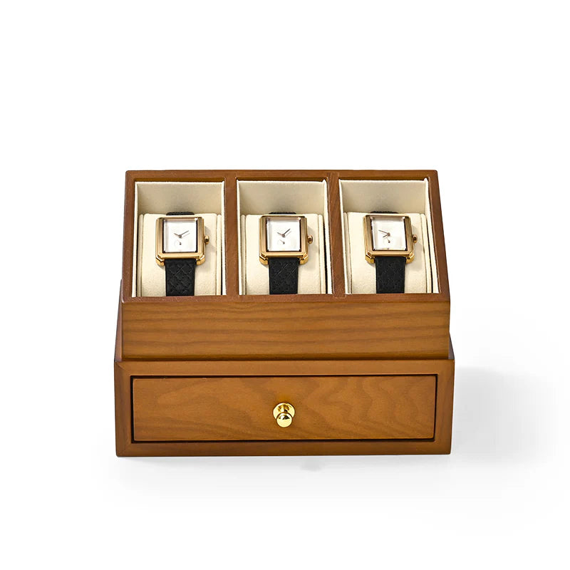 Microfiber Wooden Watch Case