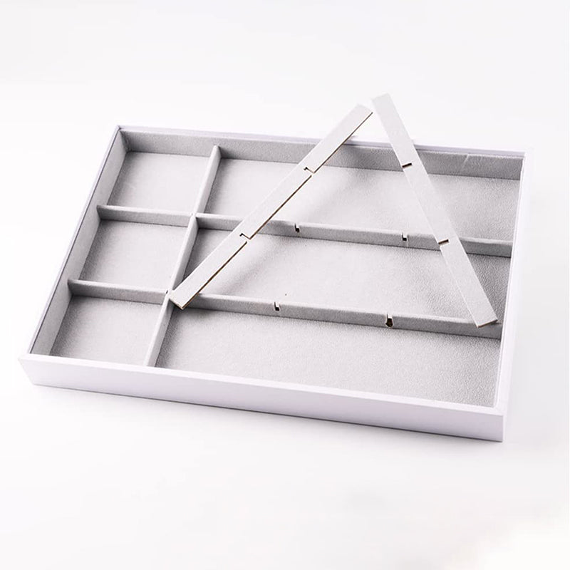 Gray Velvet Stackable Jewelry Tray