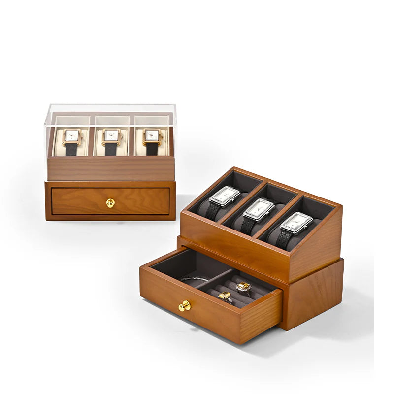 Microfiber Wooden Watch Case