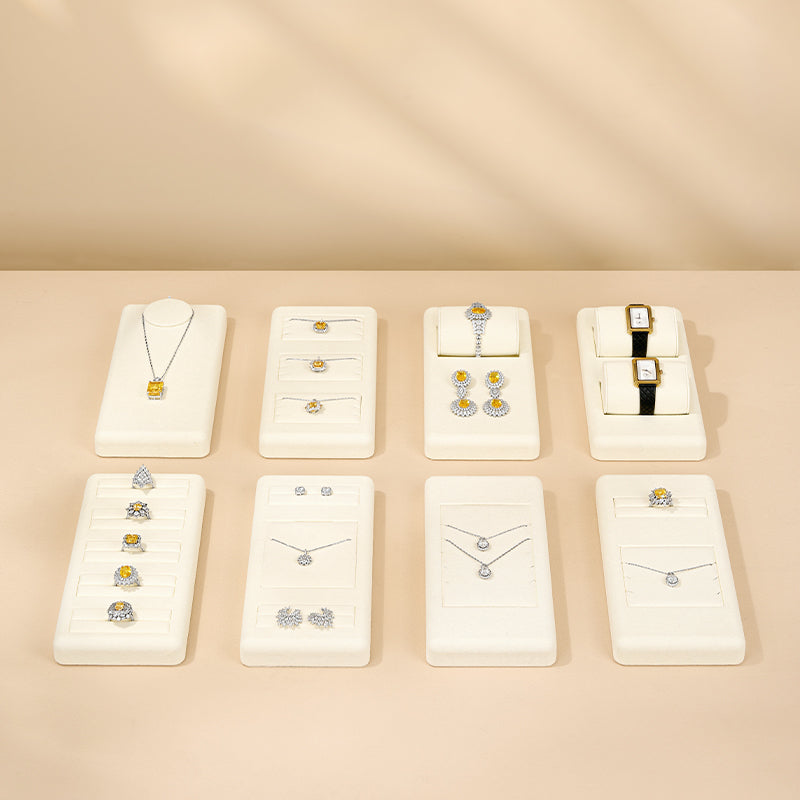 Beige Microfiber Jewelry Tray