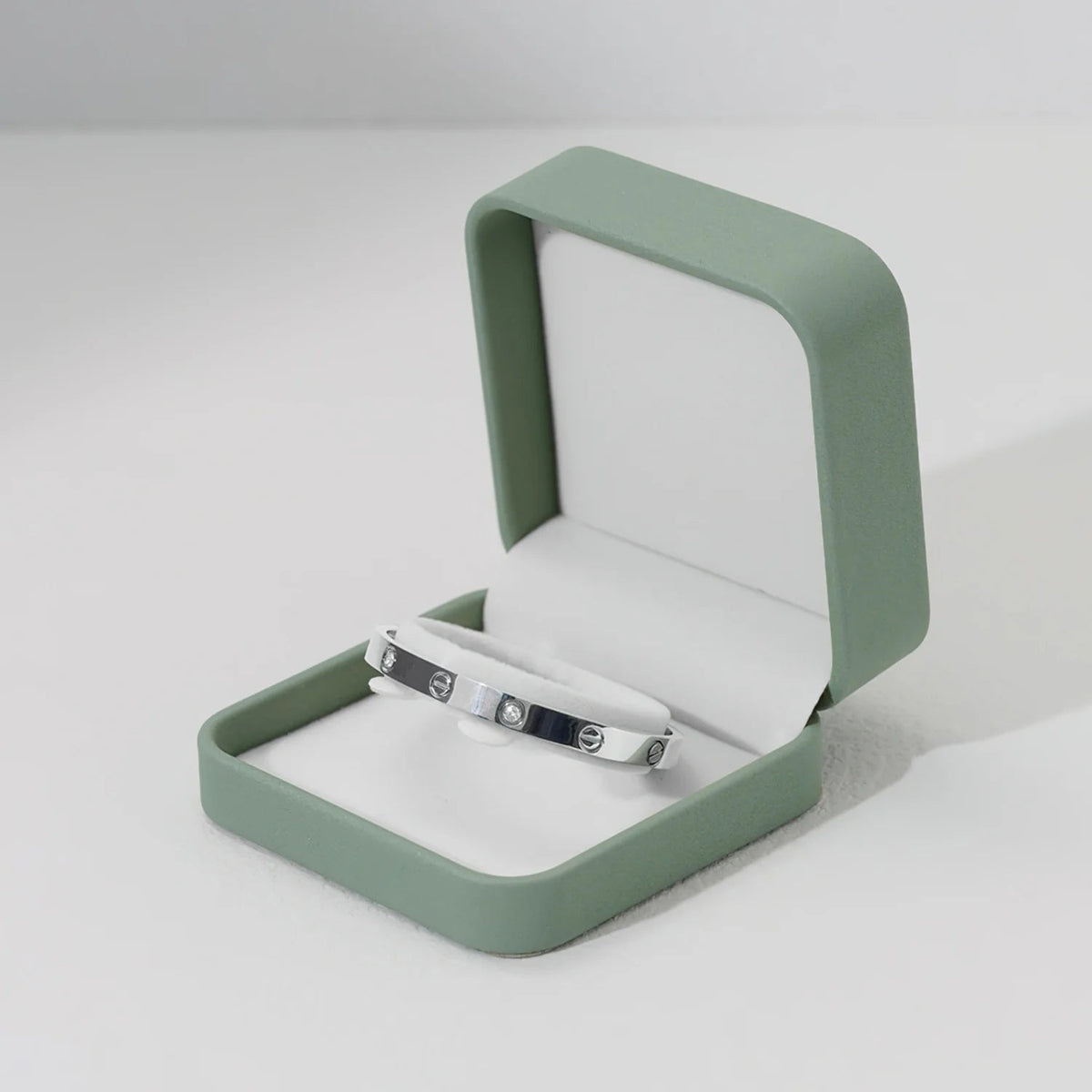 Green PU Leather Velvet Jewelry Box