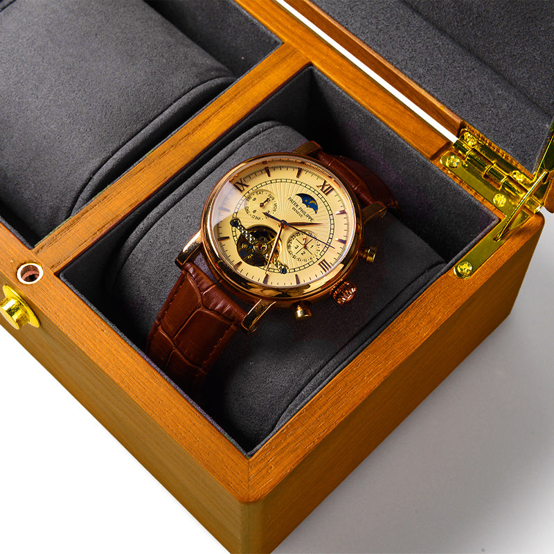 Wooden Double Watch Case
