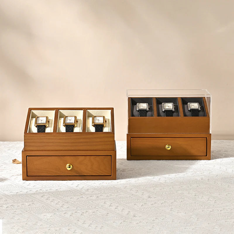 Microfiber Wooden Watch Case