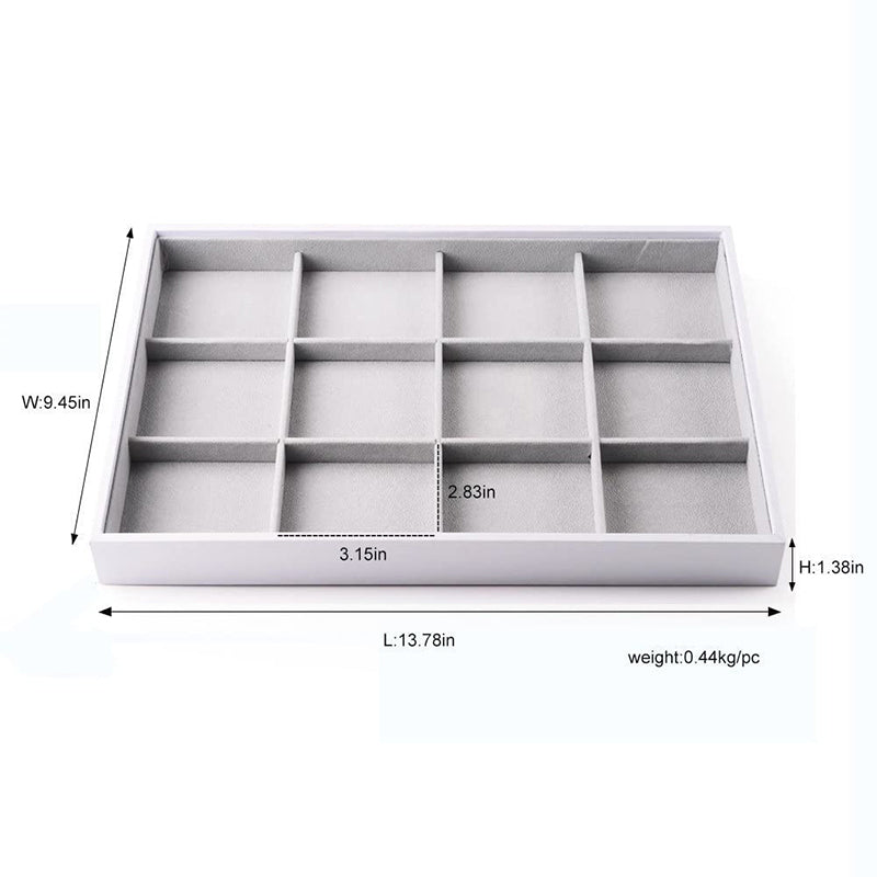 Gray Velvet Stackable Jewelry Tray