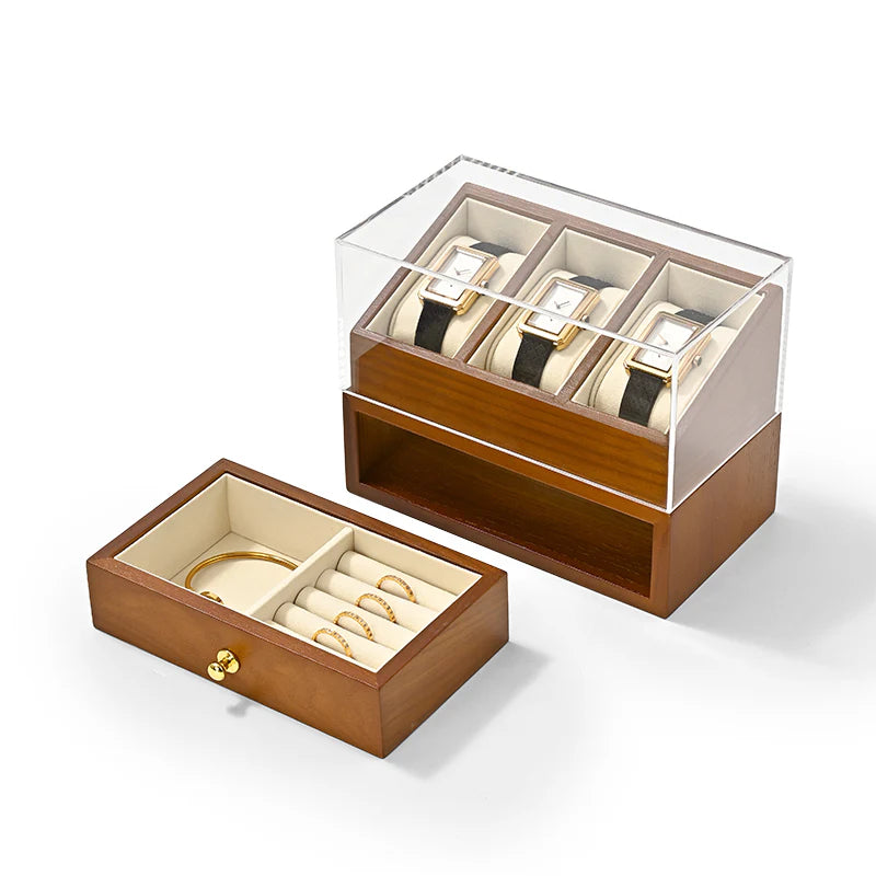 Microfiber Wooden Watch Case