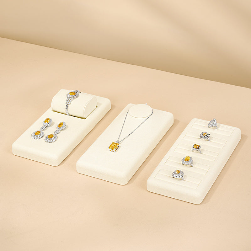 Beige Microfiber Jewelry Tray