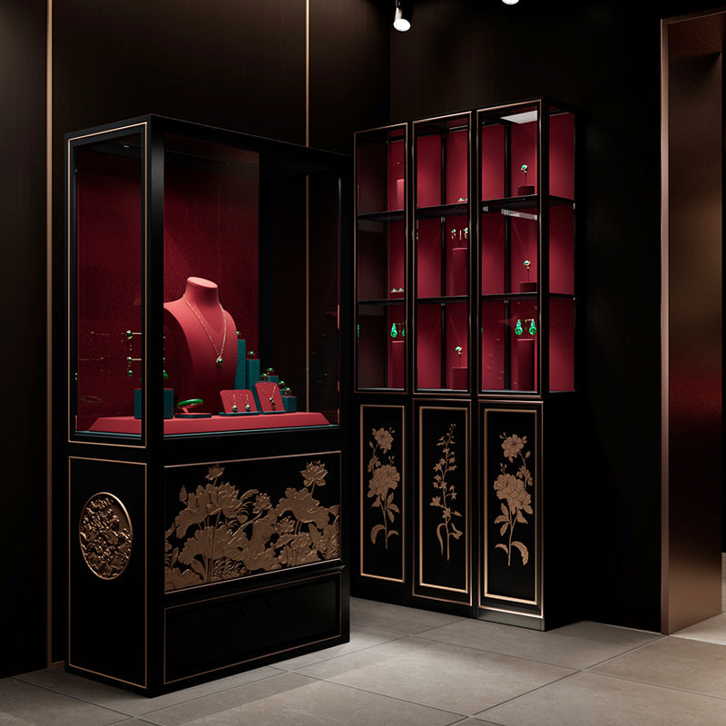 Green & Red Leather Microfiber Jewelry Display Stand