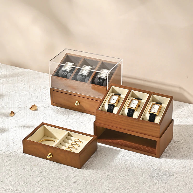 Microfiber Wooden Watch Case