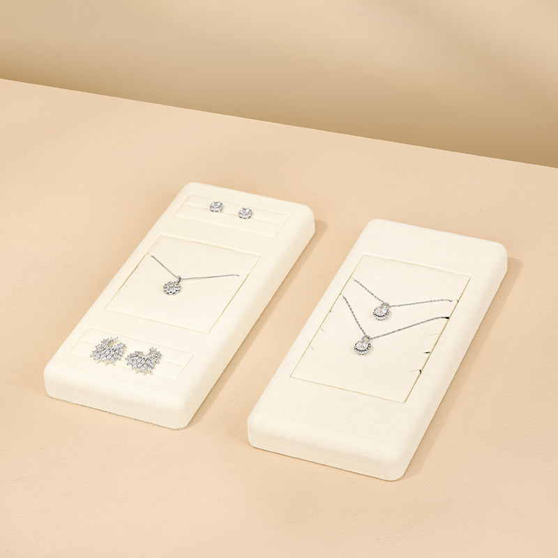 Beige Microfiber Jewelry Tray