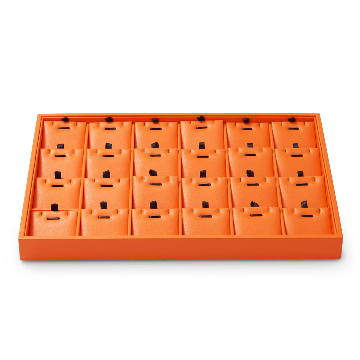 Orange PU Leather Stackable Jewelry Display Tray