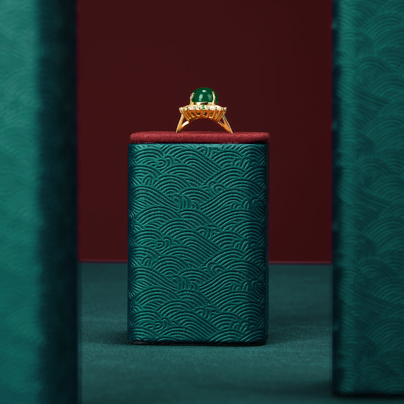 Green & Red Leather Microfiber Jewelry Display Stand