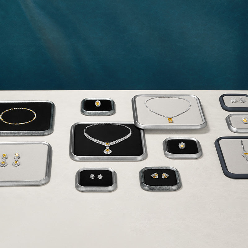 PU Leather Velvet Jewelry Display Tray