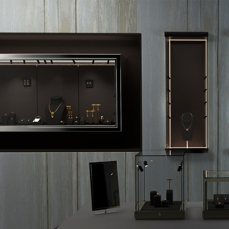 Black Microfiber Jewelry Display Set