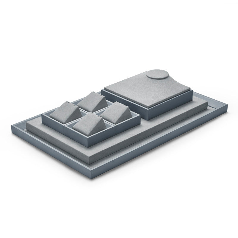 Gray Microfiber Jewelry Display Set