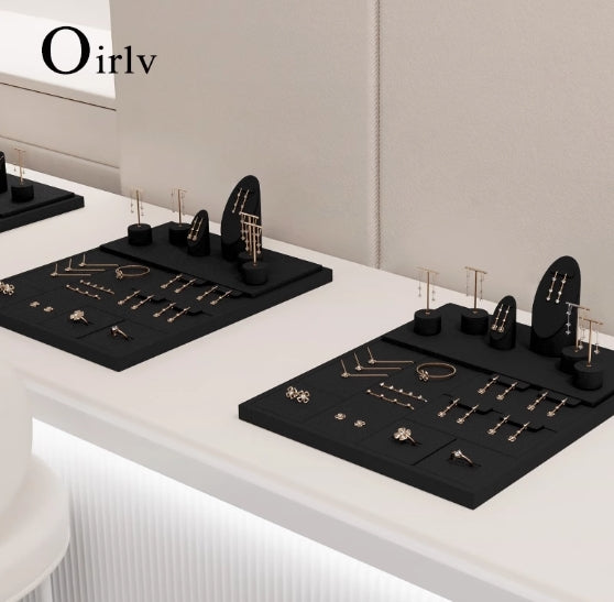 Black Microfiber Jewelry Display Set