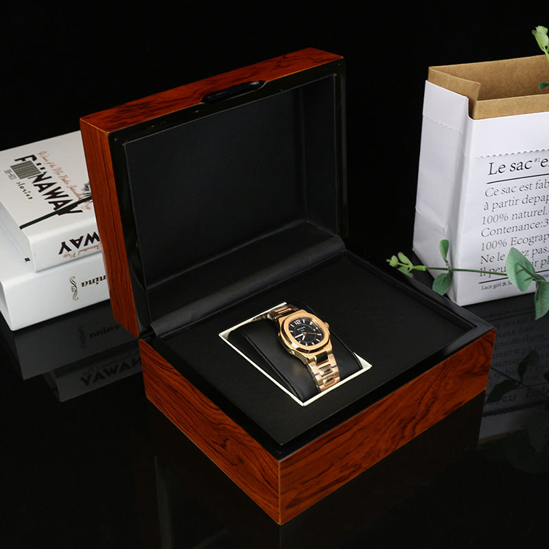 Classic wooden watch presentation box — view 1