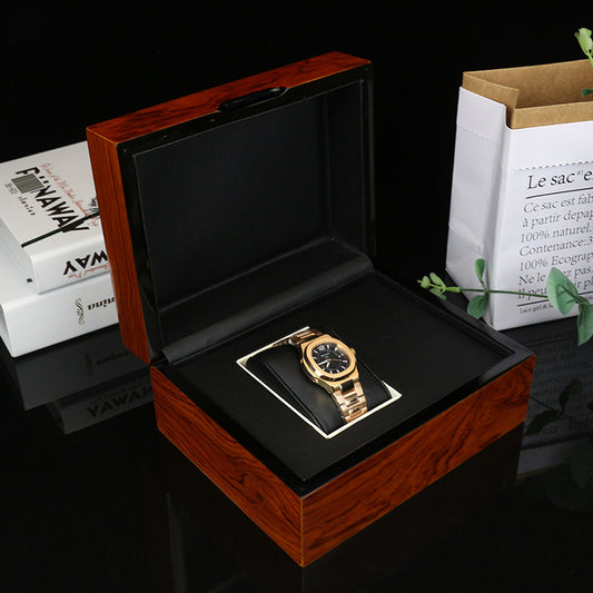 Classic wooden watch presentation box — view 1