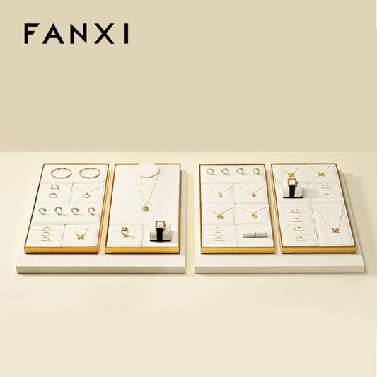 Beige Metal Jewelry Display Set