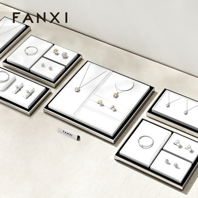 White Leather Jewelry Display Stand