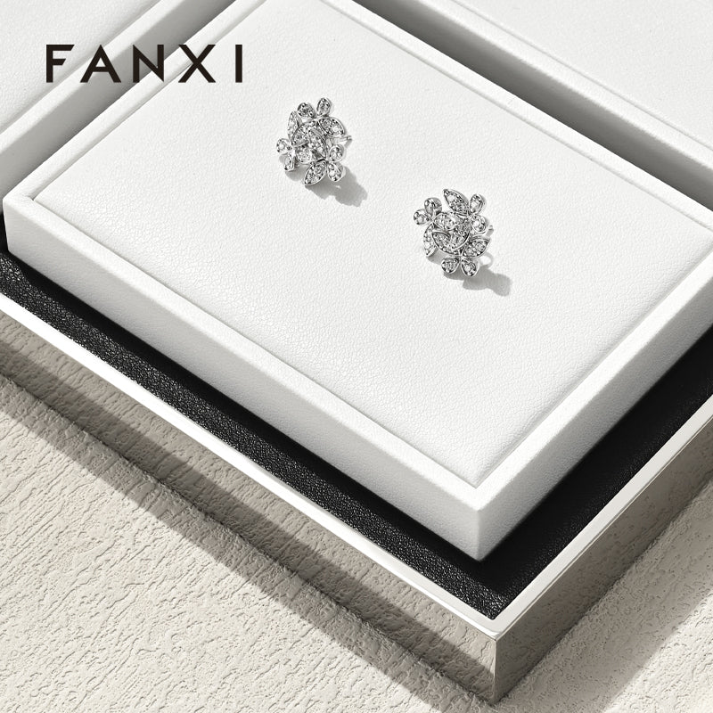 White Leather Jewelry Display Stand