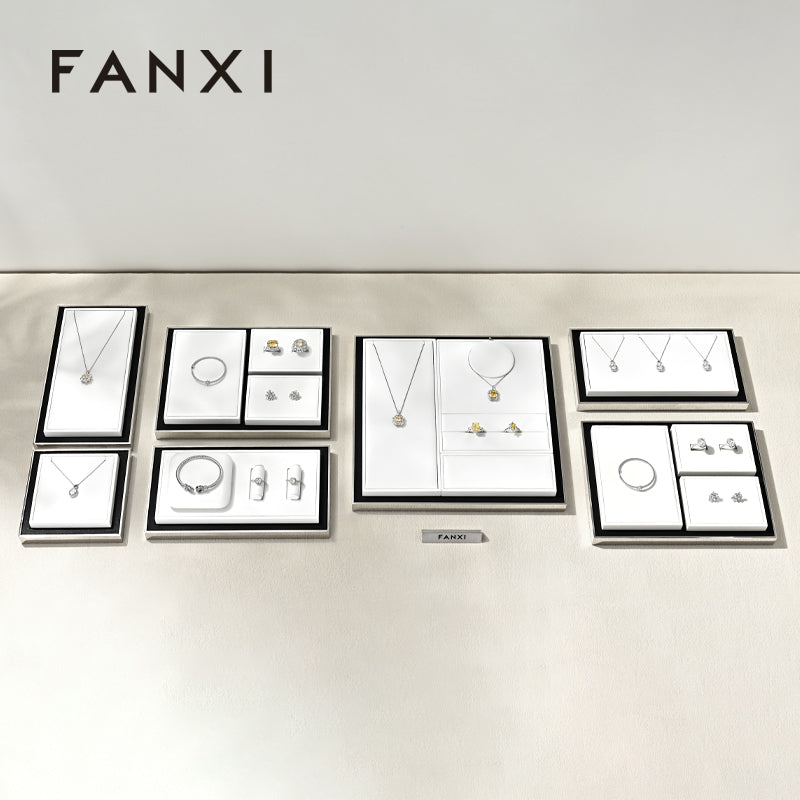 White Leather Jewelry Display Stand