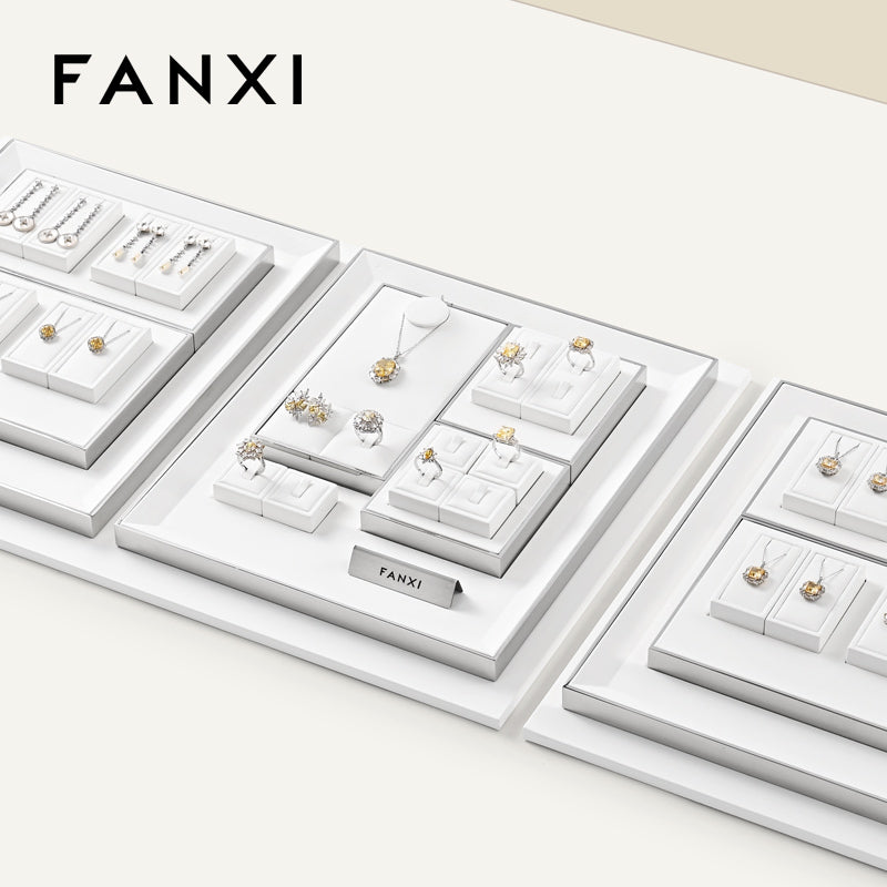 White PU Leather Necklace Display Stand