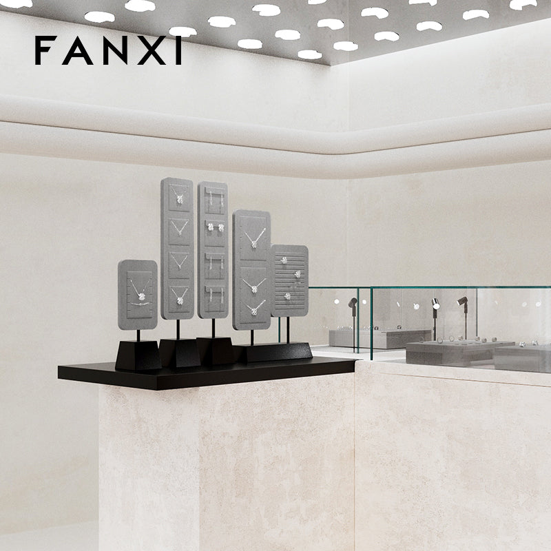 Black & White Leather Jewelry Display Stand