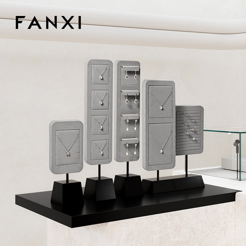 Black & White Leather Jewelry Display Stand