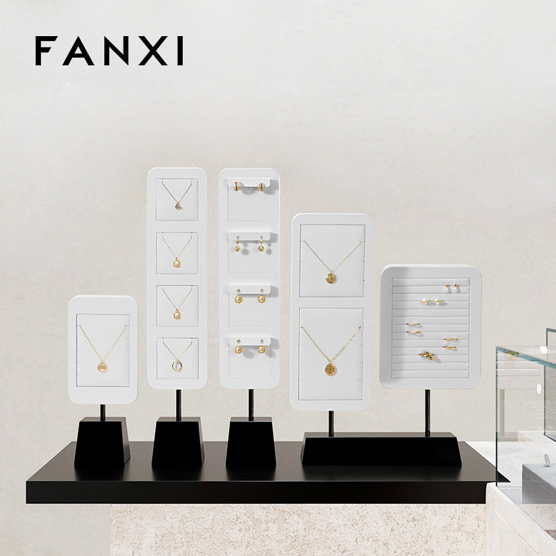 Black & White Leather Jewelry Display Stand