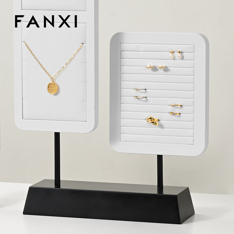 Black & White Leather Jewelry Display Stand