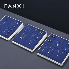 Blue MDF Jewelry Display Set