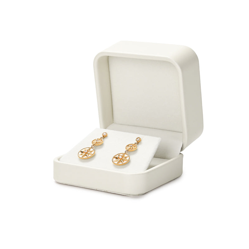Beige PU Leather Microfiber Jewelry Box
